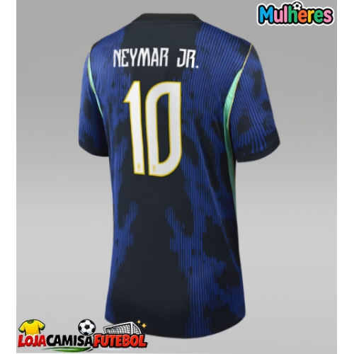 Camisa de Futebol Brasil Neymar Jr #10 Equipamento Secundário Mulheres Mundo 2026 Manga Curta